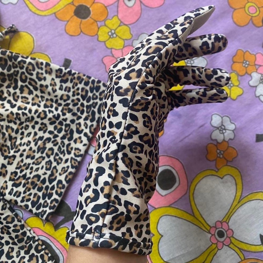 vintage Deadstock Leopard Gloves M